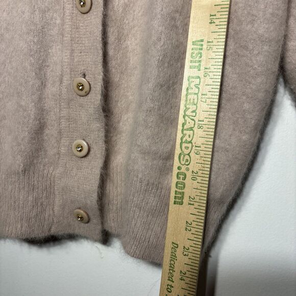 RARE BELLDINI Fluffy Fuzzy Vintage Angora Light Pink Cardigan Sweater Sz M Flaw - Picture 9 of 14